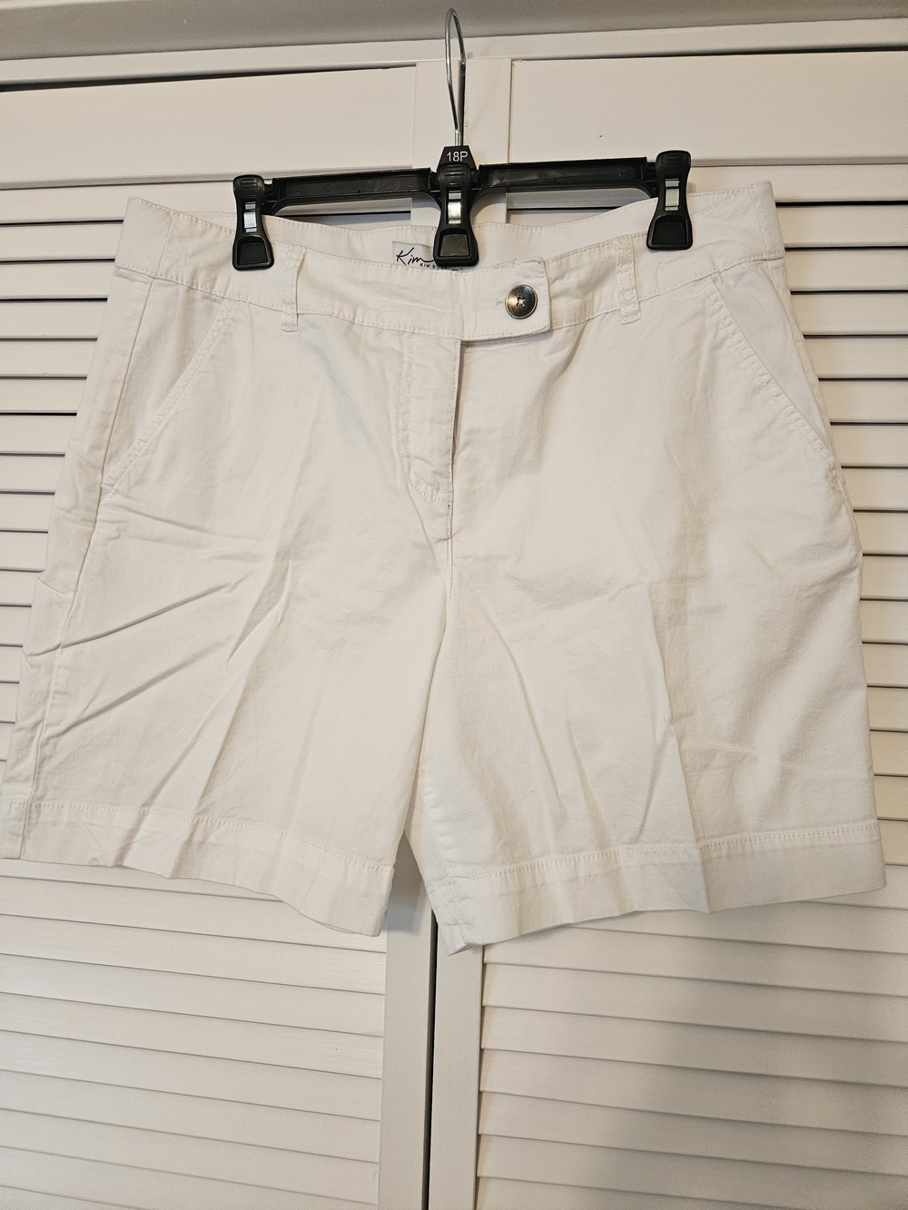 Kim Rogers White Cotton Bermuda Shorts
